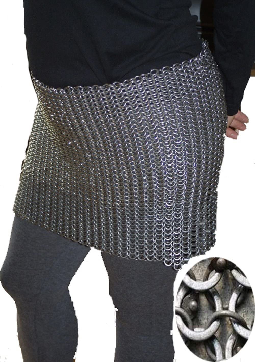 SALE FOR BIRTHDAYMedieval Knight Chain mail Skirt 9 mm Flat Riveted With Warsher 